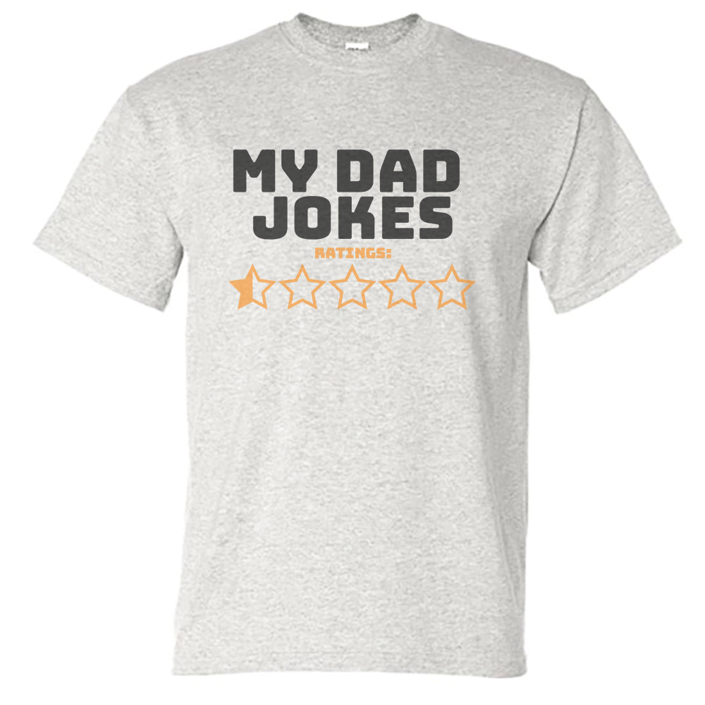 Dad Jokes Review Themed Vintage Print Graphic Unisex Tee Shirt