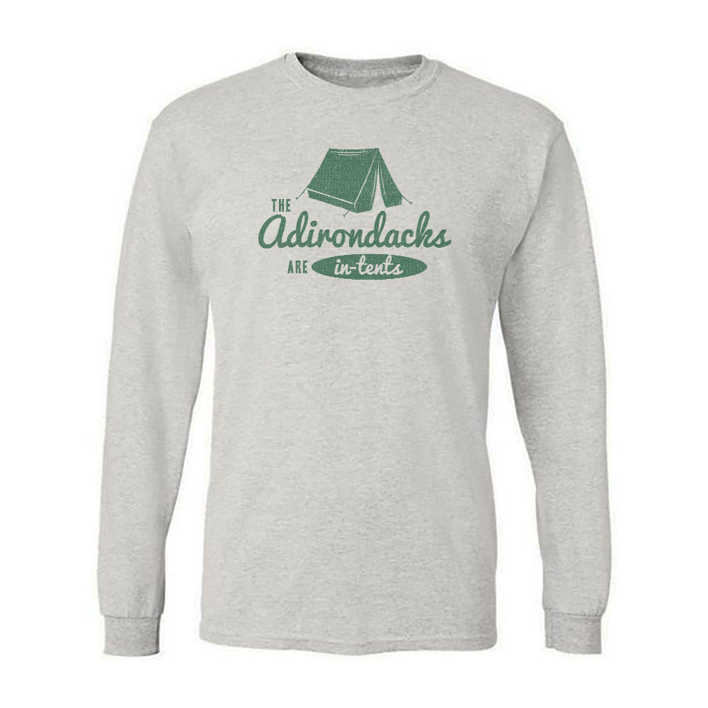 Adirondacks Are In Tents Vintage Faded Print Long Sleeve Tee Shirt