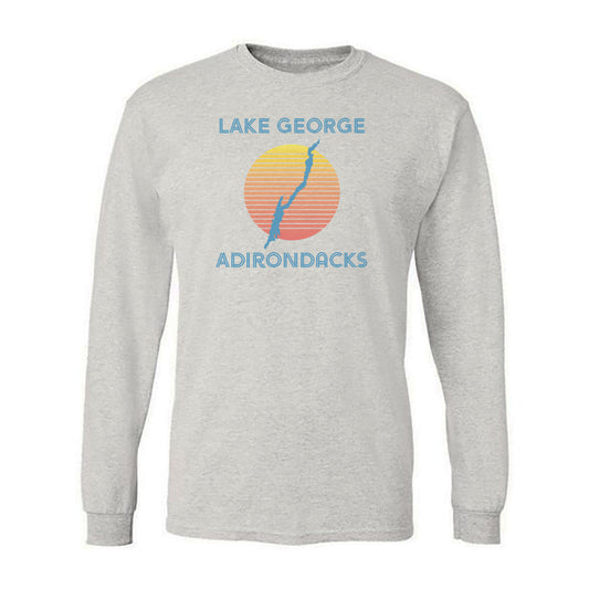 Retro Lake George Adirondack Vintage Faded Long Sleeve Tee Shirt