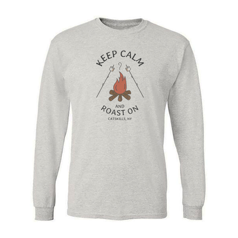 Catskills Campfire Vintage Style Faded Print Long Sleeve Tee Shirt