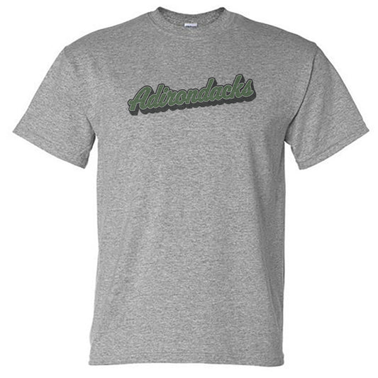 Adirondacks Retro Script Vintage Style Unisex Tee Shirt