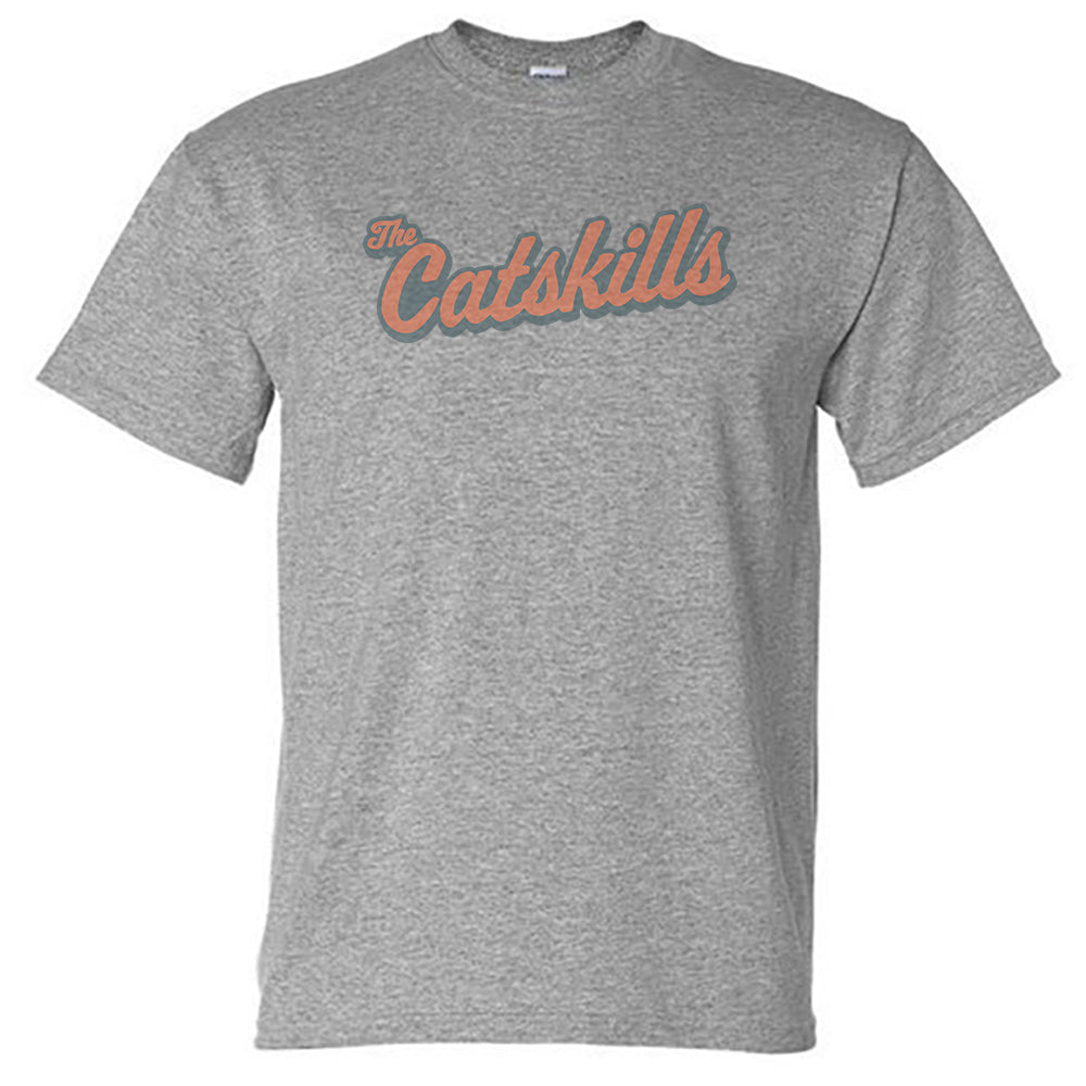 Catskills Retro Script Upstate NY Vintage Design Unisex Tee Shirt