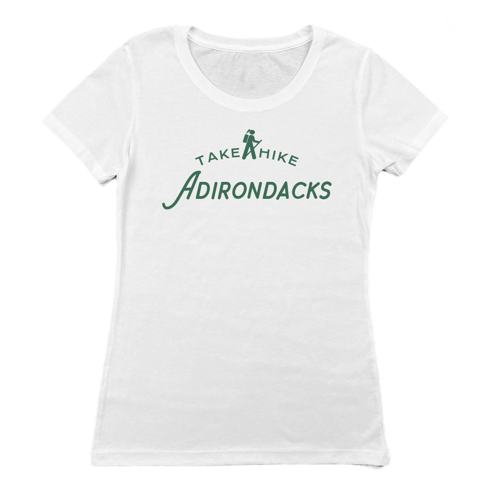 Take A Hike Adirondacks Hiking Themed Vintage Faded Graphic Women's Tee Shirt
