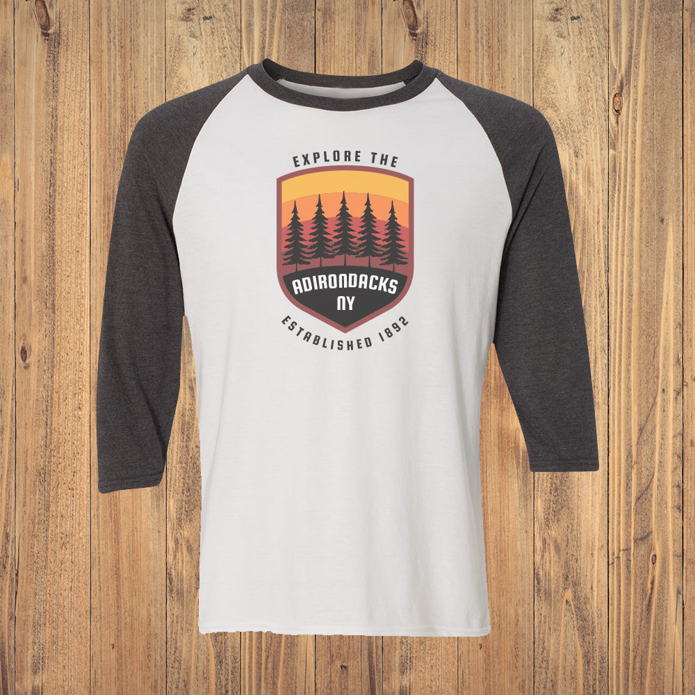 Explore the Adirondacks Logo 3/4 Sleeve Raglan Shirt