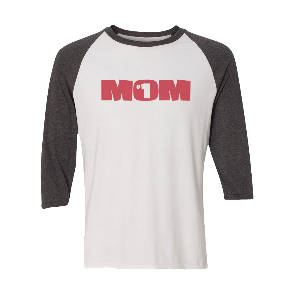Number One #1 Mom 3/4 Sleeve Raglan Shirt