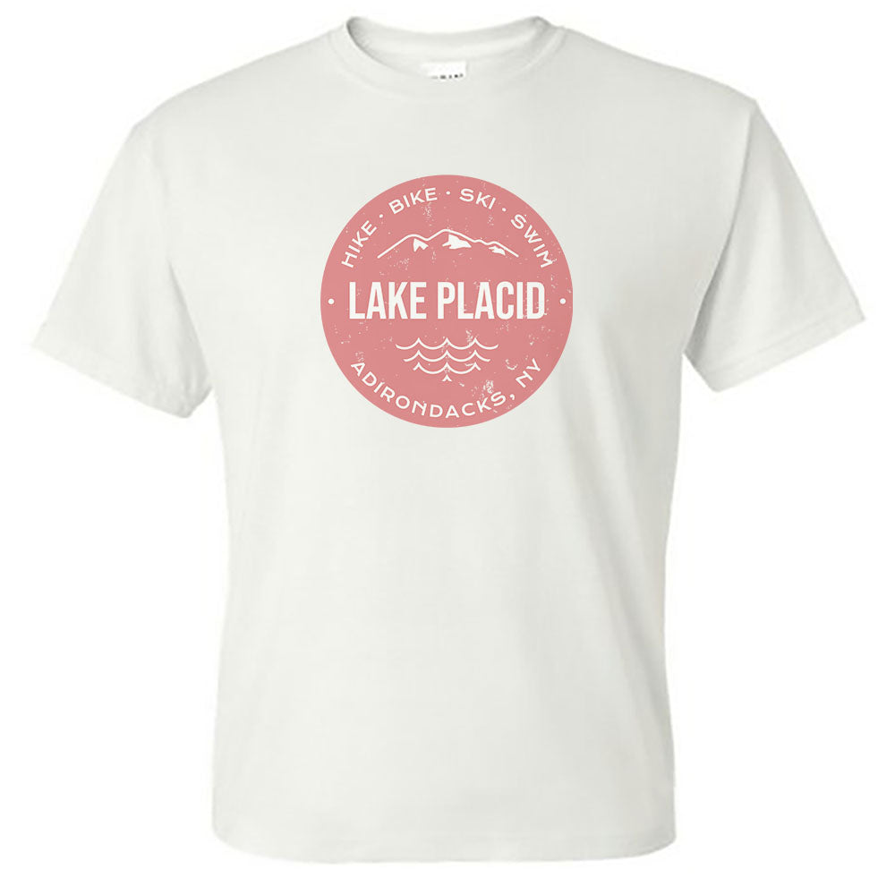 Lake Placid New York Trailmarker Series Themed Vintage Design Unisex Tee Shirt