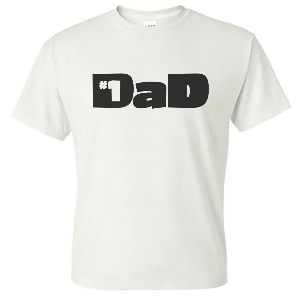Number One #1 Dad Vintage Print Graphic Unisex Tee Shirt