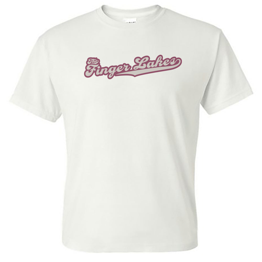 Finger Lakes Retro Script Upstate NY Vintage Design Unisex Tee Shirt