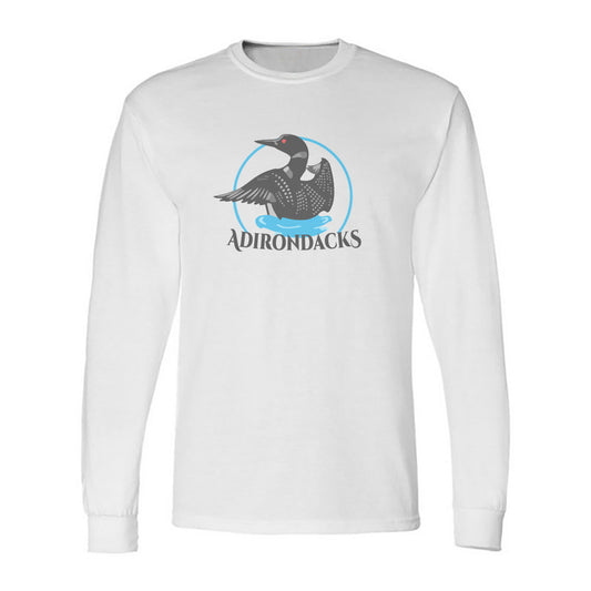 Adirondack Loon Vintage Faded Print Long Sleeve Tee Shirt