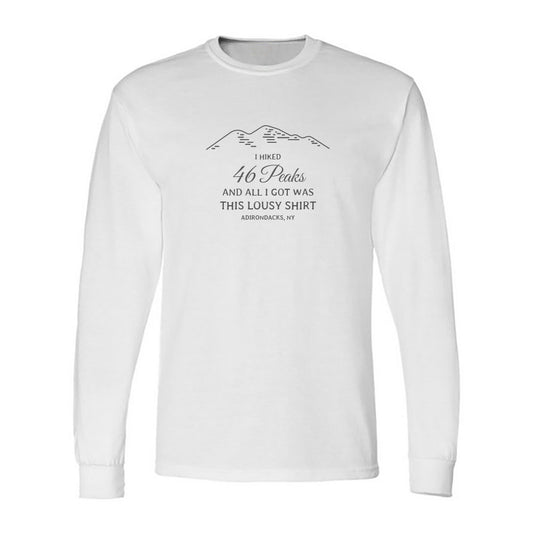 Adirondacks Climb 46 Peaks Funny Vintage Faded Print Long Sleeve Tee Shirt