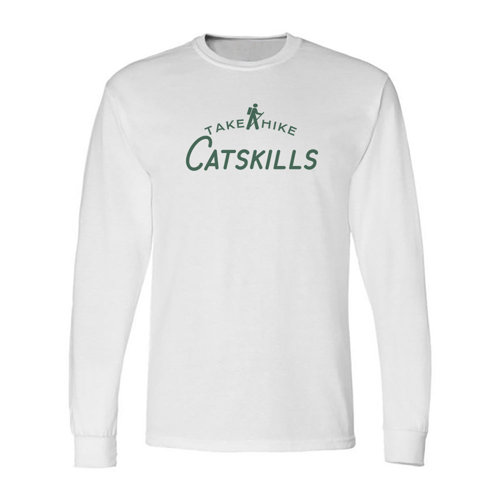 Take A Hike Catskills Vintage Faded Print Long Sleeve Tee Shirt