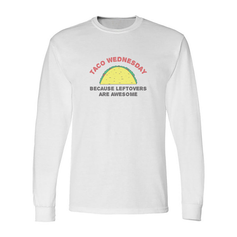 Funny Taco Wednesday Taco Themed Vintage Faded Print Long Sleeve Tee Shirt