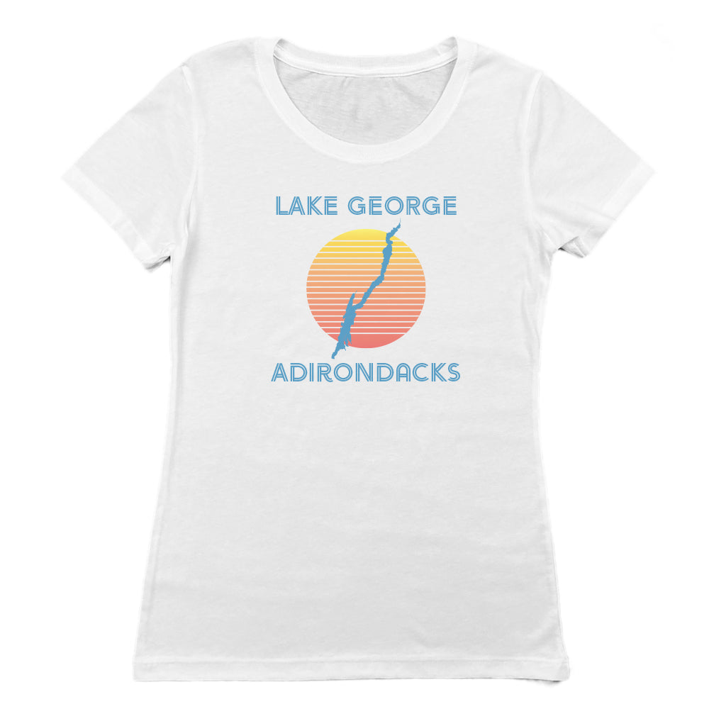Retro Lake George Adirondack Vintage Style Faded Women's Tee Shirt