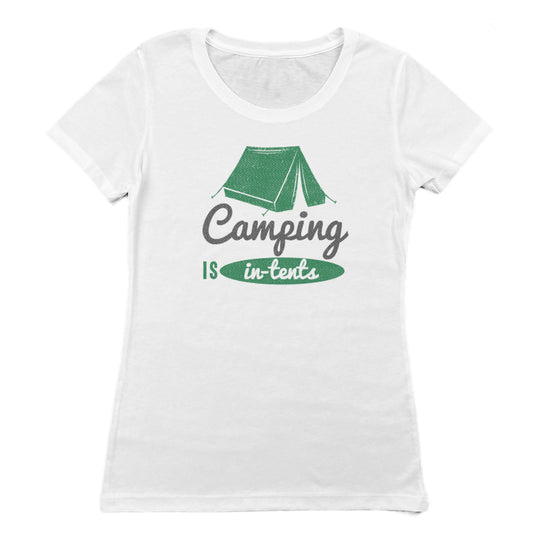 Funny Camping Themed Vintage Faded Print Women's Tee Shirt