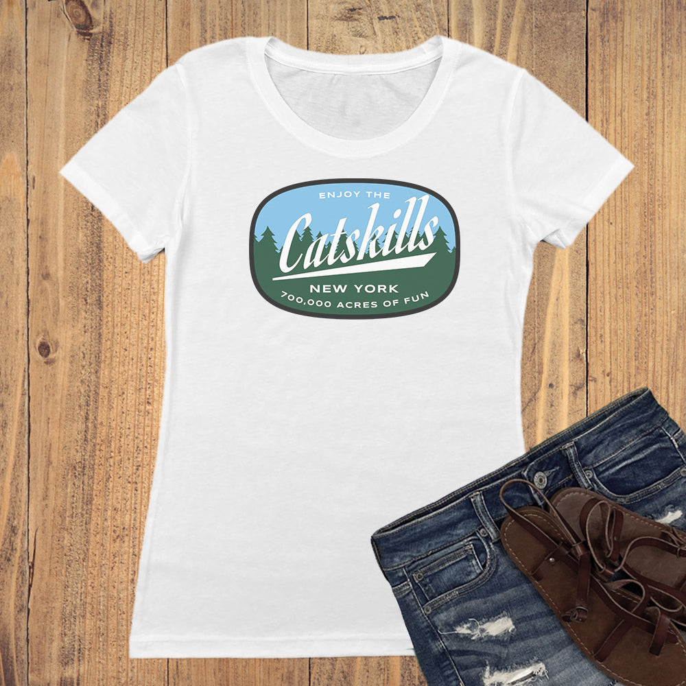 Enjoy the Catskills Vintage Style Faded Women's Tee Shirt