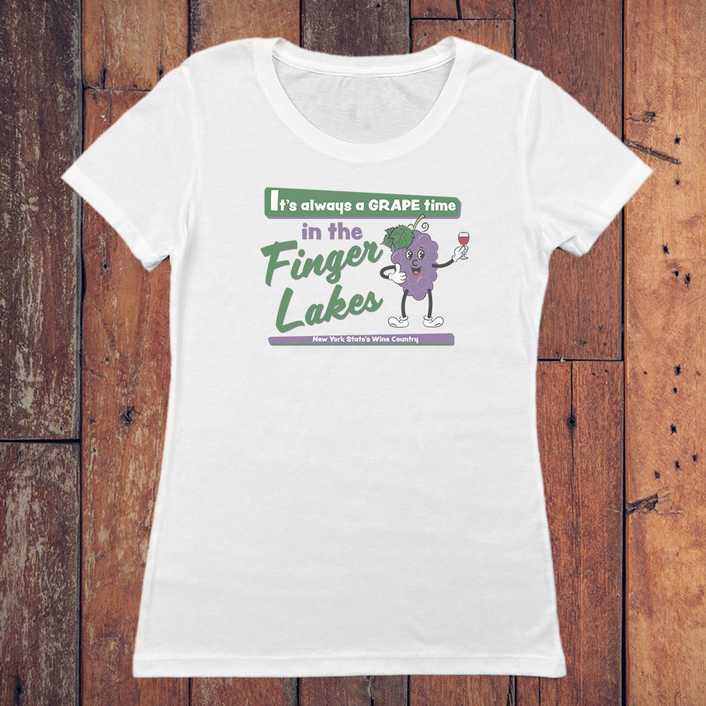 Finger Lakes Wine Fun Retro Style Graphic Women's Tee Shirt