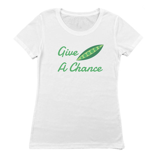 Give Peas A Chance Gardening Themed Vintage Faded Graphic Women's Tee Shirt