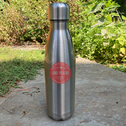 Lake Placid Adirondacks Trailmarker Stainless Steel Shaped Water Bottle