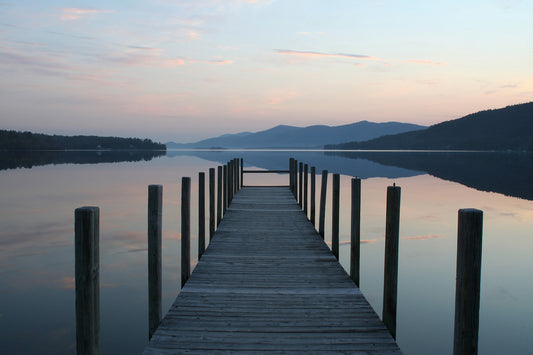 Lake George Docks at Sunrise Fine Art Photo or Canvas Print