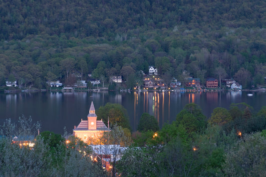 Lake George Village at Dusk Fine Art Photo or Canvas Print